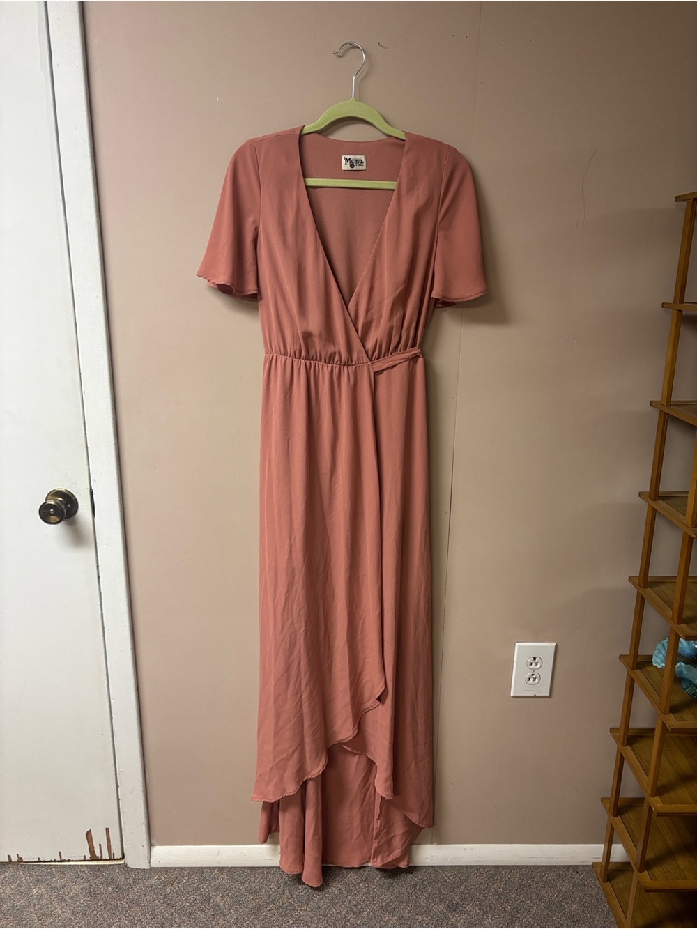 Show Me Your MuMu Dusty Rose Wrap Maxi Dress XS S